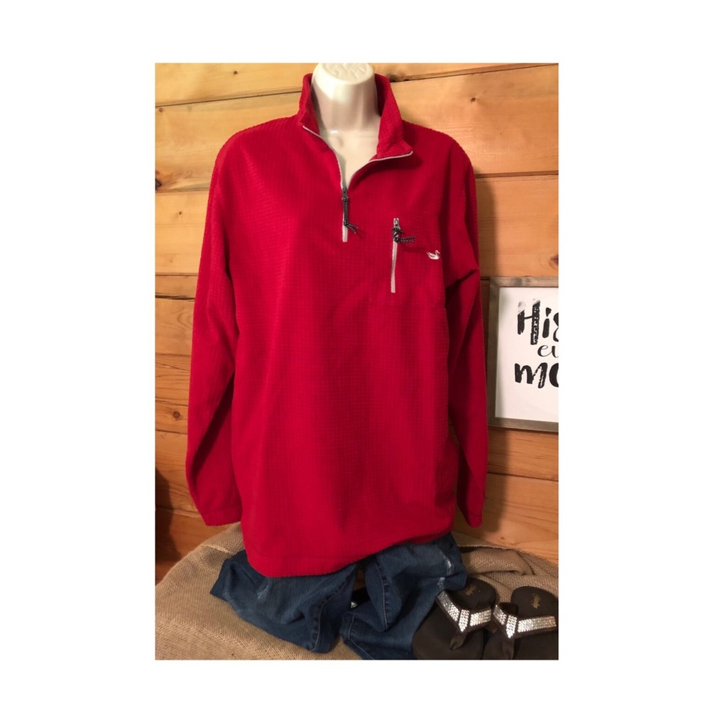 Southern Marsh red fleece pullover men’s size S